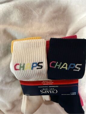 Chaps Men's Crew Socks - Multicolored with Multicolor Logo - Shoe size 10-12